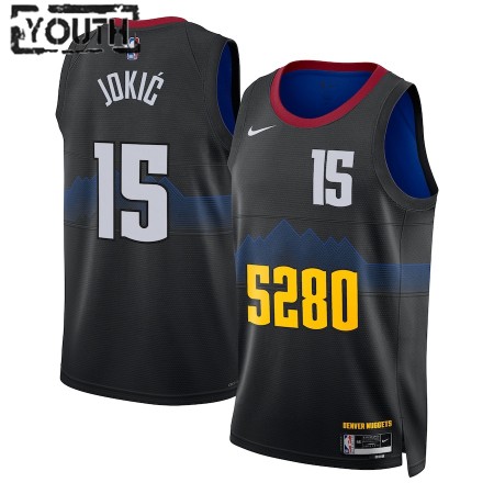 Dres Denver Nuggets Nikola Jokic Nike 2023-24 City Edition Crno Swingman - Dječji